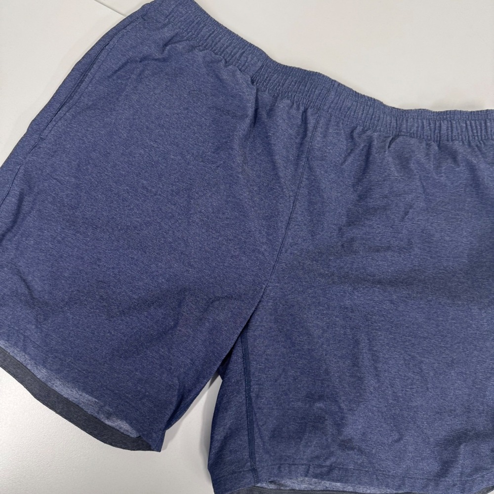 Rhone Athletic Shorts Men XL Blue Excellent Heathered 7 Inch Inseam Gym Training